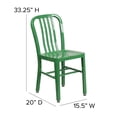 thumbnail image 4 of Bowery Hill 18.5" Modern Steel Metal Indoor-Outdoor Dining Chair in Green, 4 of 7
