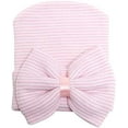 thumbnail image 3 of Newborn Hospital Hat Toddler Beanie Baby Boy Girl Knot Headbands with Big Bows Infant Baby Nursery Caps A White & Blue & Pink & Pink Blue White One Size A White & Blue & Pink & Pink Blue White One, 3 of 5