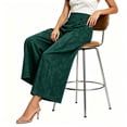 thumbnail image 4 of Ailaofu Women's Fall High Waist Jacquard Wide Leg Pants Button Formal Palazzo Trousers for Evening and Workwear, 4 of 6