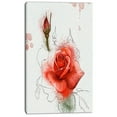 thumbnail image 2 of Red Watercolor Rose Sketch - Floral Canvas Art Print, 2 of 4