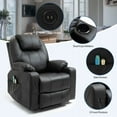 thumbnail image 6 of SOCIALCOMFY Power Lift Recliner Chair for Elderly, Heavy Duty Lift Chair with Heat and Massage, Faux Leather Recliner Chair with 2 Remote Controls, Cup Holders, Side Pockets & USB Ports (Black), 6 of 7