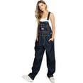 thumbnail image 2 of Revolt Women's Juniors Baggy Straight Leg Twill Overalls (14, Dark Denim), 2 of 4