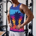 thumbnail image 5 of KLL Beach with Palm Trees Print Men's Muscle Gym Workout Stringer Tank Tops Bodybuilding Fitness T-Shirts Tank Tops Men-XX-Large, 5 of 7