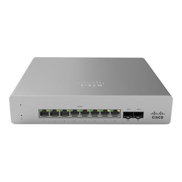 Cisco Meraki Cloud Managed MS120-8 - Switch - managed - 8 x 10/100/1000 (PoE )   2 x Gigabit SFP - wall-mountable, desktop - PoE  (124 W)