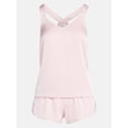 thumbnail image 6 of Joyspun Women’s Stretch Satin Cami and Shorts Pajama Set, 2-Piece, Sizes XS-3X, 6 of 6
