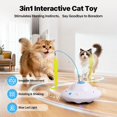 thumbnail image 2 of Juguete interactivo para gatos Pet Prime 3 en 1 con 6 plumas recargables por USB, 2 of 8