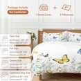 thumbnail image 6 of 3 Piece Butterfly Spring Floral Duvet Cover Set Queen Size,Microfiber Comforter/Quilt Cover with Corner Ties and 2 Pillowcases,Daisy Flowers Botanical Country All Season Bedding with Zipper Closure, 6 of 8