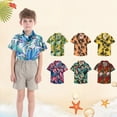 thumbnail image 4 of CAUYDY Boys Hawaiian Shirt Short Sleeve Button Down Shirt Casual Floral Tropical Beach Shirts(L101-Orange,3-6 M), 4 of 4
