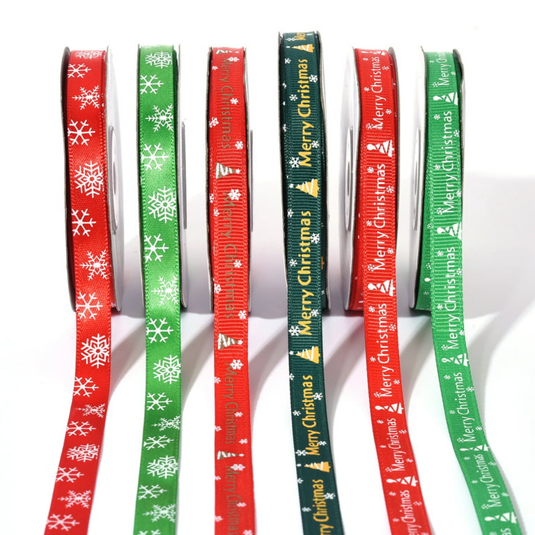 1pcs Christmas Ribbon Grosgrain Satin Ribbons For Crafts Decorations, Xmas  Ribbon Set For Christmas Gift Box Wrapping, Sewing, Hair Bows, Wedding, Diy