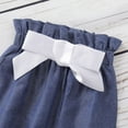 thumbnail image 6 of HBYJLZYG Girls Bell Sleeve Ruffles Tops+Bowknot Pants+Headband 3 Piece Outfits Solid Color Infant Baby 3-24 Months, 6 of 8