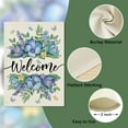 thumbnail image 3 of Welcome Spring Floral Flowers Decorative Garden Flag, Blue Pansy Lavender Butterfly Yard Outside Decorations, Summer Seasonal Outdoor Small Burlap Home Decor Double Sided 12 x 18, 3 of 6