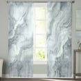 thumbnail image 2 of Modern Marble Sheer Curtains 72 Inches Long 2 Panels Set, Window Sheer Curtains for Living Room/Bedroom, Abstract Ink Painting Art Contemporary Light Filtering Rod Pocket Curtain 52'' x 72'' x 2, 2 of 7
