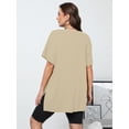 thumbnail image 6 of Women Plus Szie Workout T Shirts Athletic Plus Size Tops Ivory 3X Summer Trendy Clothes 2025 Short Sleeve Fashion Spring Tee, 6 of 7