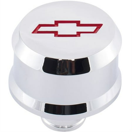 Chrome Air Cover - Proform 141-853 Chevy Bow Tie Valve Cover Air Breather Cap Chrome Push-In Style