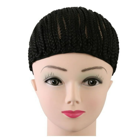 1 pieza más fácil de coser trenzas de cornrow negras gorras de peluca de ganchillo gorras de peluca de red de cúpula de costura elástica para hacer pelucas trenzadas - talla S