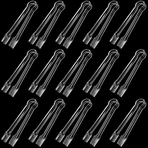 15 Pcs Small Plastic Tongs,Mini Plastic Buffet Serving Tong,Clear Appetizers Tongs,Mini Serving Utensil Tongs 6.3 Inch,Plastic Tongs for Tea Coffee Party Buffet Appetizers Desserts(Transparent)