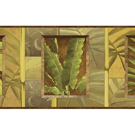 878923 Tropical Leaves Wallpaper Border NL57004b