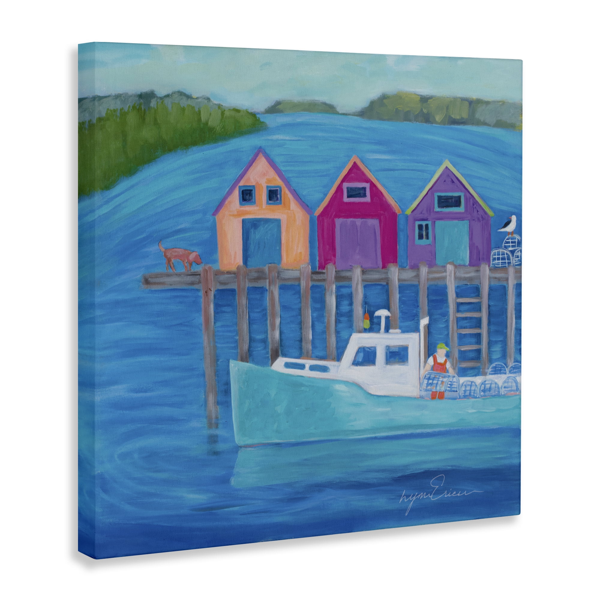Stupell Industries Work Day at Seaside Village Canvas Wall Art, design by Lynn Ericson Fine Art