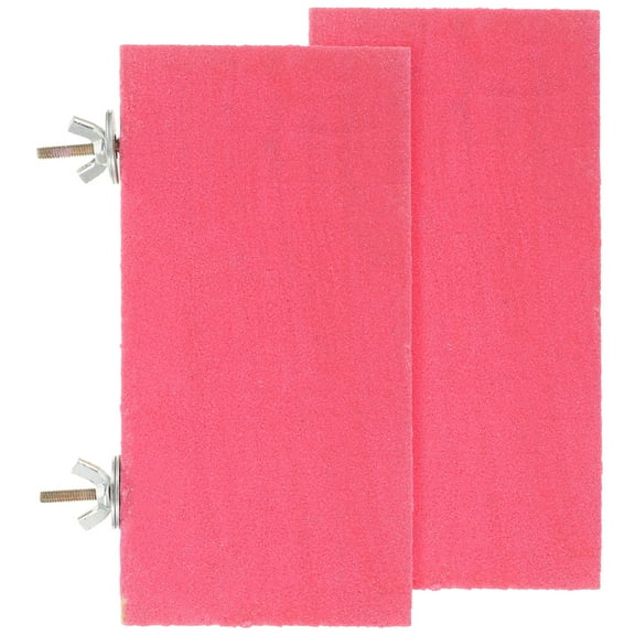 Masteelf 2Pcs Pink Wooden Parrot Platforms Rectangular Bird Stands for Cage Accessory Exercise Encouragement