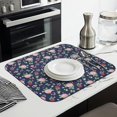 thumbnail image 3 of Pioneer Flower Floral Print Pattern Kitchen Dish Drying Mat 1 Pack, Ultra Absorbent Microfiber Drainer Mat, 16"x18", 3 of 6