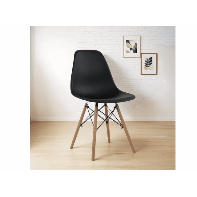 Silla Tipo Eames Para Comedor Xtellar negro Negocio Modernas Minimalistas