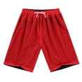 thumbnail image 4 of TopTie Men\'s Long Mesh Short 7" Men Shorts, Reversible Basketball Short sDouble sided S-2XL-black/red-L, 4 of 7
