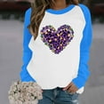thumbnail image 4 of Byworldtasic Valentine's Day Long-Sleeve T-Shirt for Women Plus Size Raglan Sleeve Heart Graphic Top, 4 of 6
