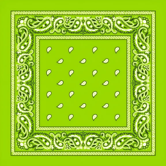 TELOLY 2026 New Classic Paisley Double Sided Print 100% Cotton Bandana for Men for Casual, Outdoor, Travel, Gift Lime Green