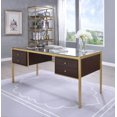 thumbnail image 3 of Bureau Yumia d'ACME, doré et verre transparent, 3 of 3