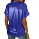 thumbnail image 4 of Manga Corta Fuera Del Hombro Tops para las Mujeres Brillante Color Sólido, un Hombro Empalmado Blusa para la Fiesta Diaria, 4 of 8