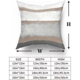 thumbnail image 6 of Brown Pillow Covers 18x18 Set of 2 Light Brown Grey Gray Modern Abstract Art Striped Throw Pillows Farmhouse Outdoor Decorative Pillowcase Cotton Square Cushion Cover for Home Couch Bed, 6 of 6