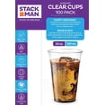 thumbnail image 2 of Stack Man [100 Pack - 24 oz.] Clear Disposable Plastic Cups PET Crystal Clear Disposable 24oz Plastic Cups, 2 of 5