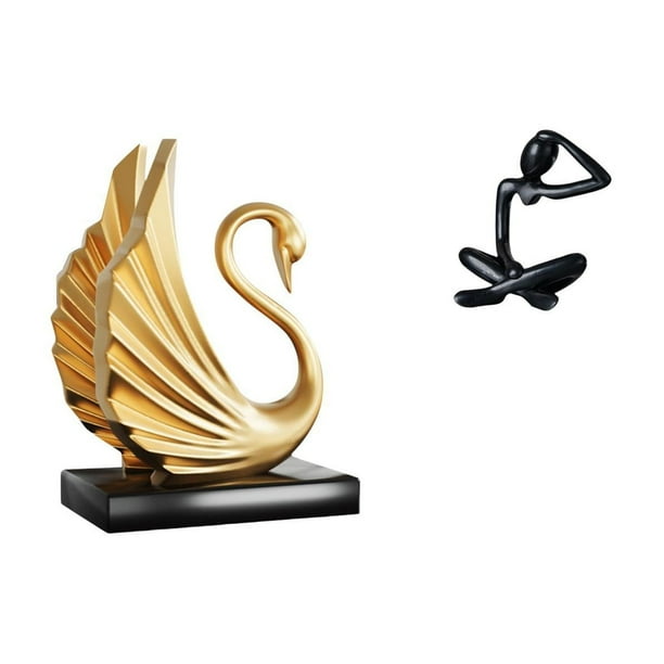 Figura De Cisne Pensador, Estatua Decorativa, Colección De Arte Moderno, Escultura Animal, Adorno Abstracto Para Sala De Estar, Estante, Escritorio, Armario, Decoración Del Hogar, Regalo De