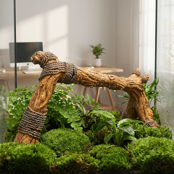 Branches for Reptiles,Terrarium Resin Climbing Branch, Natural Texture Reptile Habitat Decoration for Snakes Bearded Dragon Chameleons Spiders Lizards Frogs