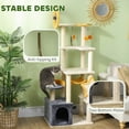 thumbnail image 6 of PawHut Cat Tree, 63 Inch Moon and Star Themed Cat Tower, Beige, 6 of 9