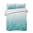 thumbnail image 2 of Aqua Blue Geometric Twin Size Down Alternative Comforter, Lightweight Comforter Quilt Bedding Set with Pillow Shams Modern White Stripe Distortion Art All Seasons Bed Comforter Duvet Insert 68"x86", 2 of 7