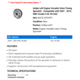 thumbnail image 2 of Intake Left Engine Variable Valve Timing Sprocket - Compatible with 2007 - 2016 GMC Acadia 3.6L V6 GAS 2008 2009 2010 2011 2012 2013 2014 2015, 2 of 2