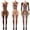 1-black, variant on Crotchless Lingerie Women Lace Mesh Floral Print Bodystockings Teddy Bodysuits Black 3 Piece Combination Set One Size