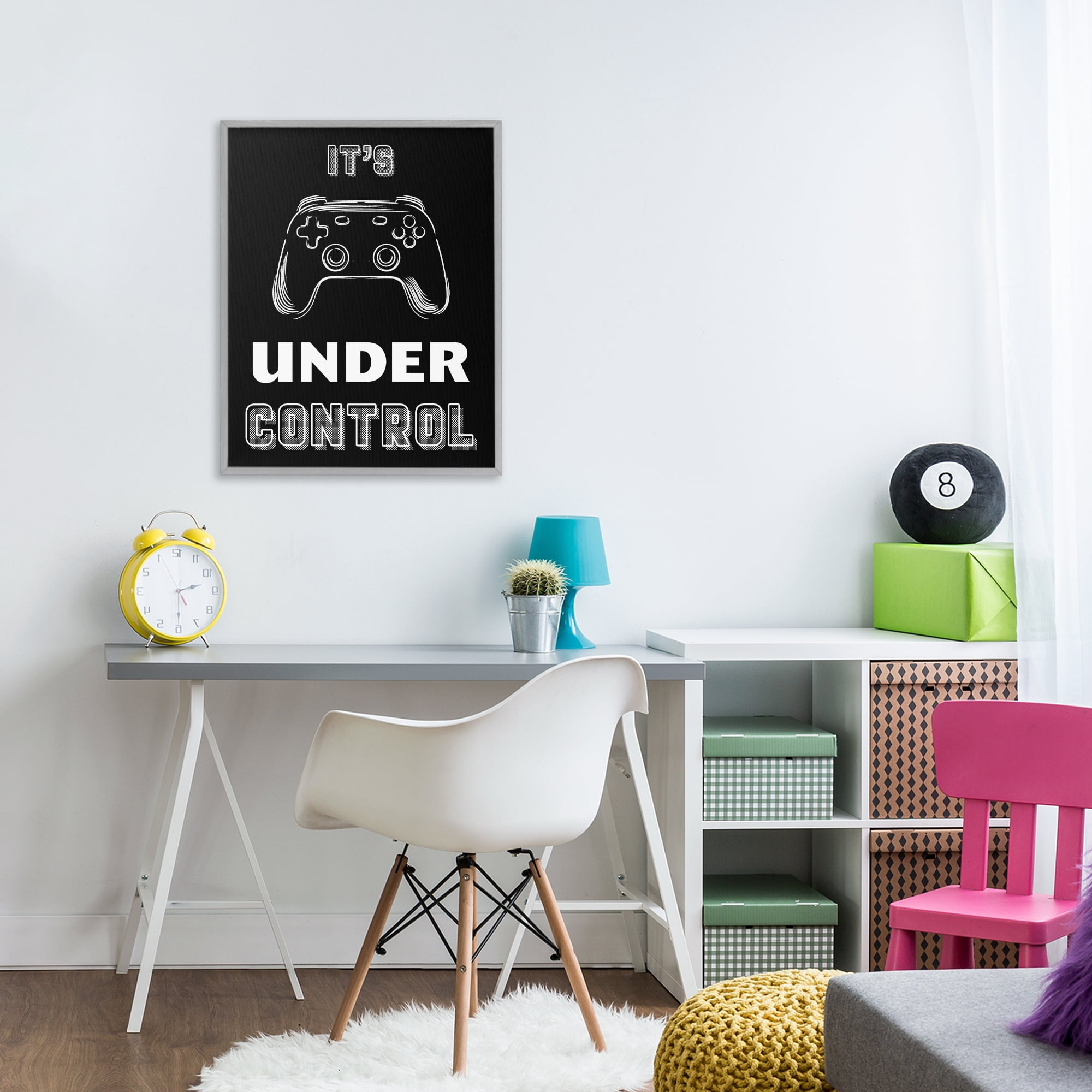 Stupell Industries Under Control Gamer Gray Framed Giclee Art, design by Marcus Prime