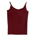 thumbnail image 4 of HOCIRET Tank Tops with Built in Bra for Women Adjustable Spaghetti Strap Cami Sleeveless Summer Tops Wine 4XL, 4 of 5