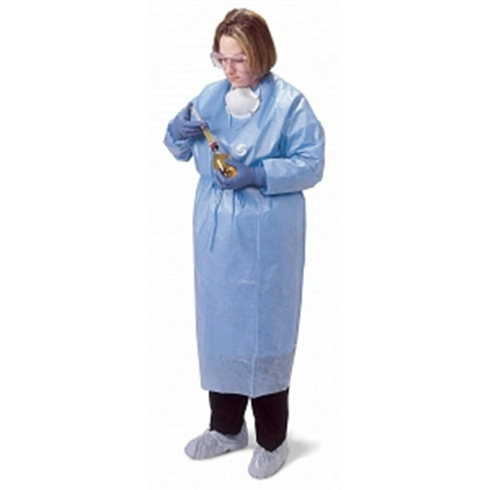 ChemoPlus Poly-Coated Impervious Gowns, Blue, Large - Walmart.com ...