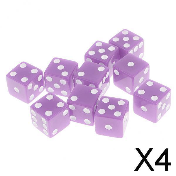 Paquete de 2-4 juegos de dados D6 de 10 piezas para juegos de rol de mazmorras y dragones 4 piezas