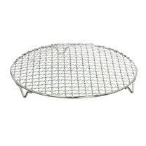 THLKIF Round Canning Rack Stainless Steel with Legs Dia Heavyweight Cross Wire Steaming Cooling Barbecue Rack/Carbon Baking Net/Grill/Pan Grate (19 cm)