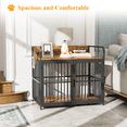 thumbnail image 2 of YOUDENOVA Large Dog Crate Furniture for Large Dogs, 37" Wooden Heavy Duty Dog Kennel with Double Doors, Decorative Pet House Dog Crates Side End Table Indoor(37" W×23.6" D×25.2" H), 2 of 9