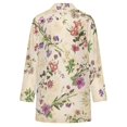 thumbnail image 5 of Women's Plus Size Ivory Botanical Cardigan, Long Sleeve Open Front Tunic with Pockets, 5 of 8