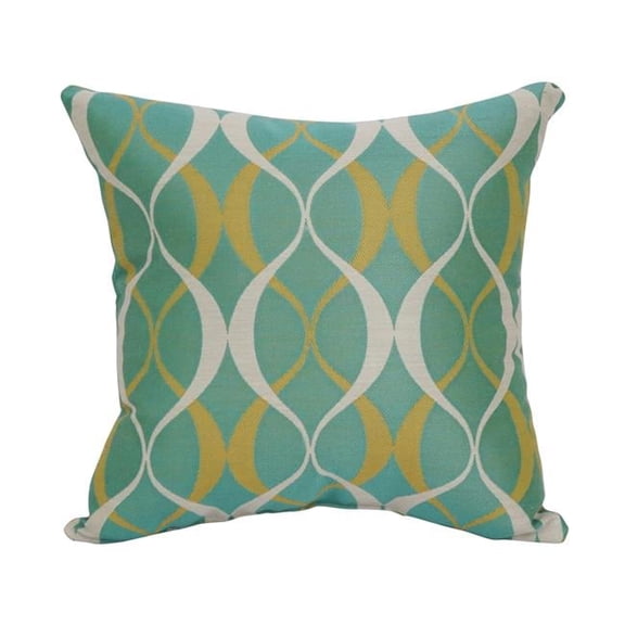Blazing Needles 9910-S1-PO-006 17 in. Square Premium Polyester Outdoor Throw Pillow, Duo Seaspray