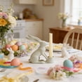 thumbnail image 3 of 7.87Inch Resin Bunny Taper Candle Holder - White Rabbit Candlestick for Easter, Farmhouse Home Decor & Table Centerpieces, 3 of 8