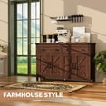thumbnail image 6 of VVFLU Buffet Cabinet with Drawers, 55" Large Sideboard Buffet Storage Cabinet with Shelves and Doors, Modern Farmhouse Coffee Bar Station Wood Kitchen Table for Kitchen, Dining Room, Brown, 6 of 9