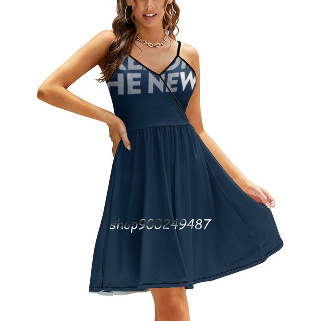Commencez à Étaler les Nouvelles Robe Évasée Col Carré Robe Élégante Mode Féminine Imprimée Yankees Nyy Baseball Frank Sinatra