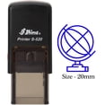 thumbnail image 1 of eloria Globe Symbol Symbol Blue Ink Self Inking Rubber Stamp Office & Commercial Use Office Stationary, 1 of 1